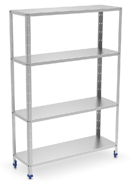 Rayonnage en acier inoxydable 4 niveaux avec tablettes de 1,5 mm d&rsquo;épaisseur Fabricant : Fricosmos. Référence : 910060632 – FRI910060632 - Image 1