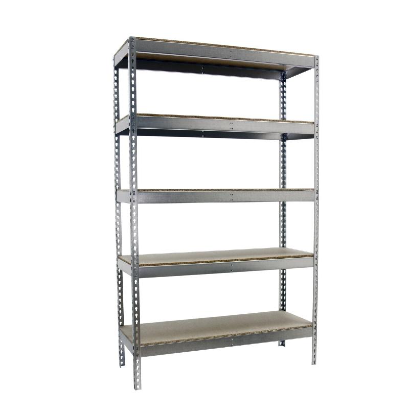 SimonRack Étagères Charge Lourde 2500x1200x750 mm, 5 Niveaux en Bois, 400 kg par Niveau, Structure Acier, Galvanisé/Bois – Ecoforte – argenté mét - Image 1