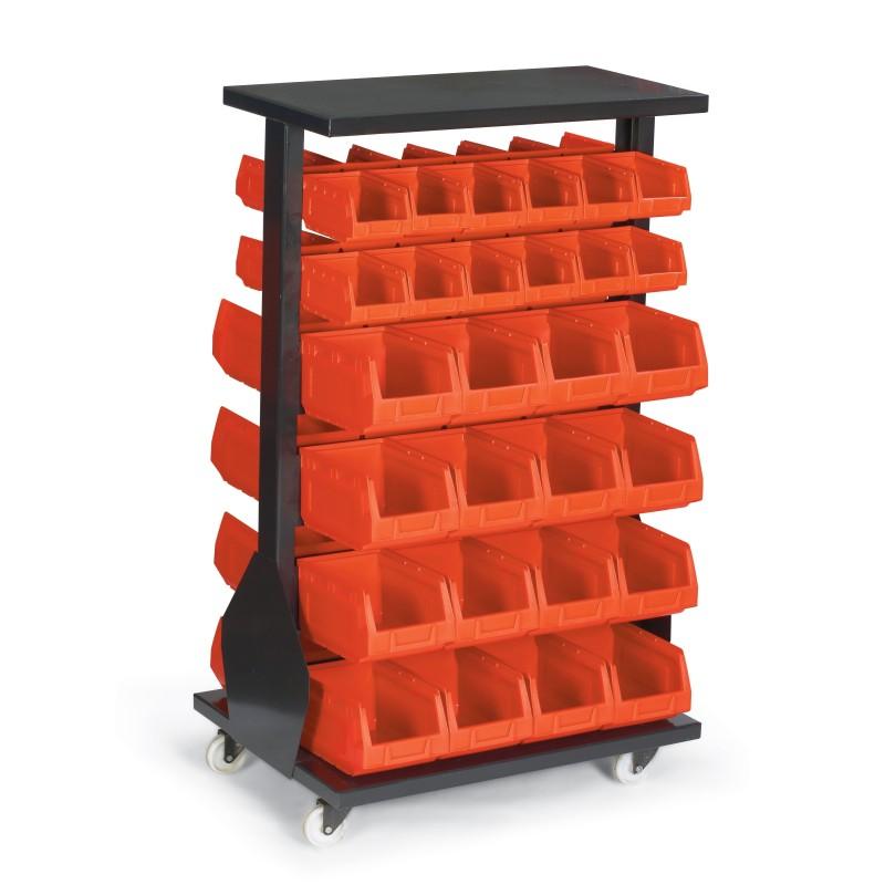 Etagère de rayonnage double – Rouge / 24x1L + 32x4L - Image 1