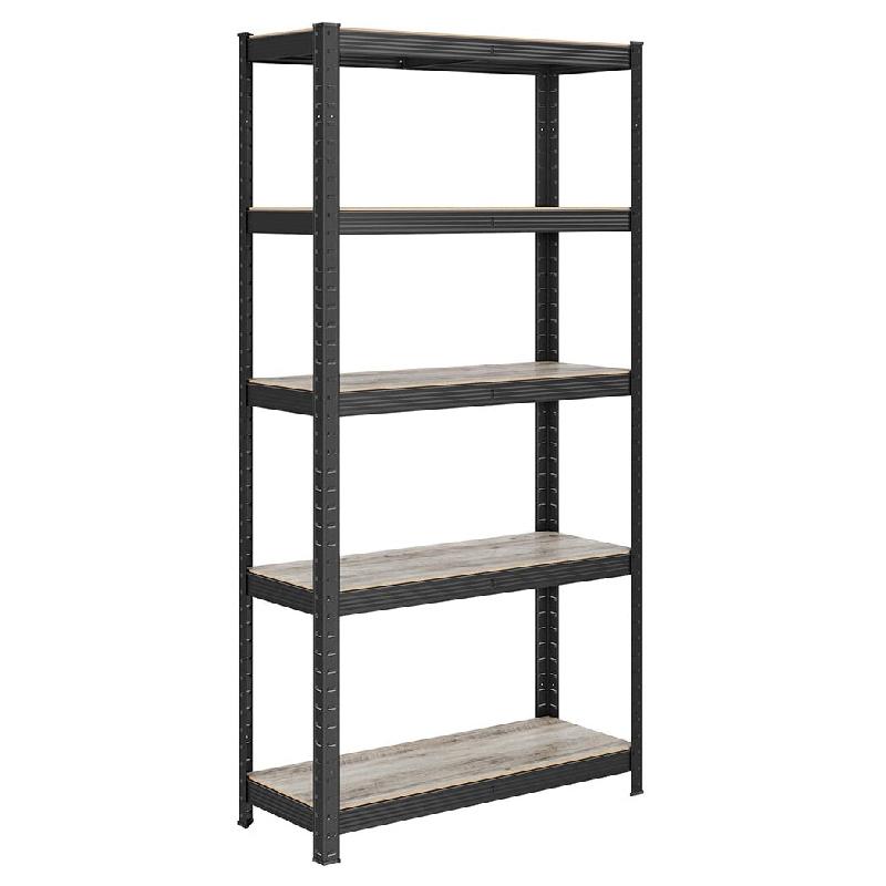 Helloshop26 – Étagère à 5 niveaux 150 x 75 x 30 cm charge lourde totale 650 kg (130 kg/niveau) étagère de style industriel planches 12_0005441 – - Image 1