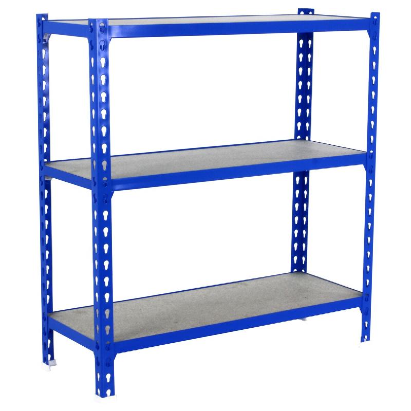 SimonRack Étagère Rangement 1000x1100x300 mm, 3 niveaux, plateaux en bois, charge 200 kg par niveau, Bleu – Maderclick – métal 8425437086038 - Image 1