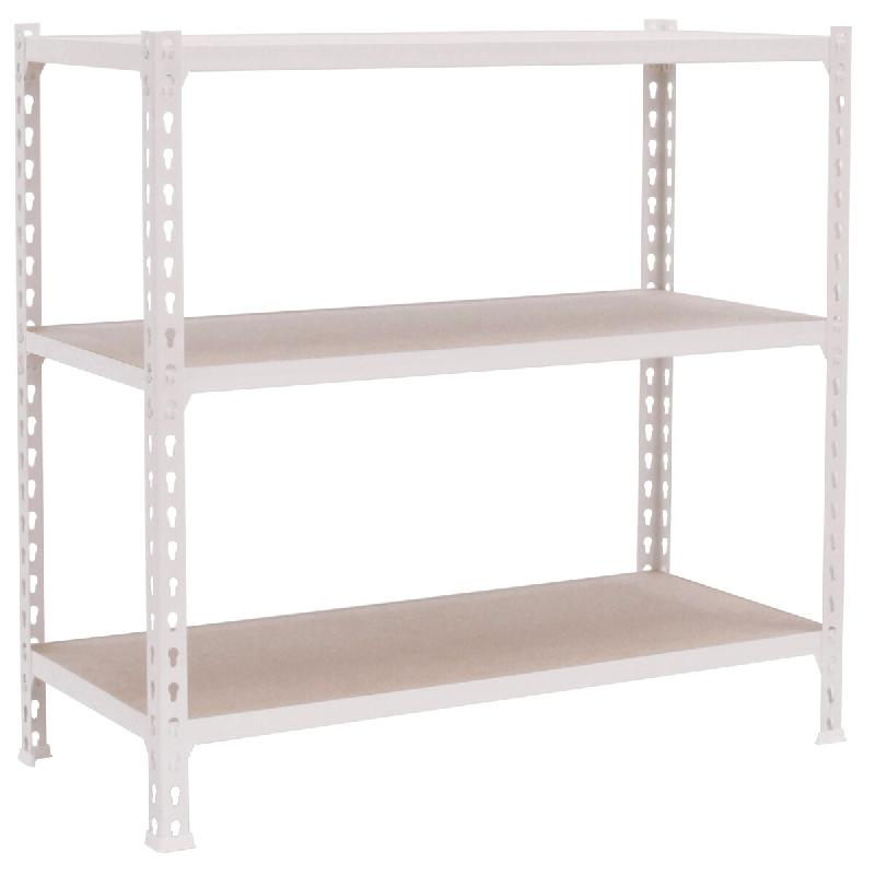 SimonRack Étagère Rangement 1000x1100x400 mm, 3 niveaux, plateaux en bois, charge 200 kg par niveau, Blanc – Maderclick – métal 8425437086205 - Image 1