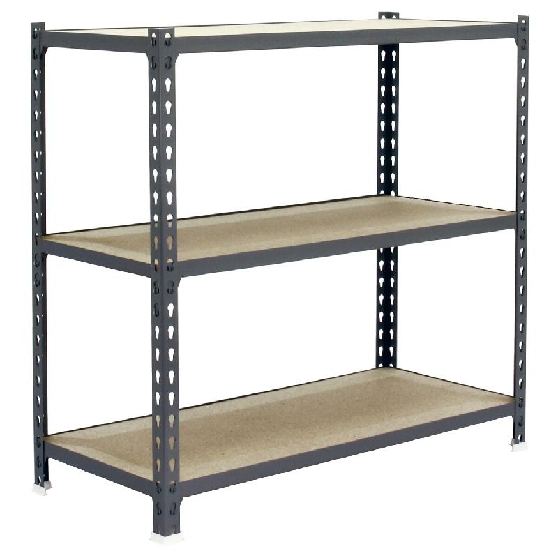 SimonRack Étagère Rangement 1000x1100x500 mm, 3 niveaux, plateaux en bois, charge 200 kg par niveau, Gris – Maderclick – métal 8425437086274 - Image 1