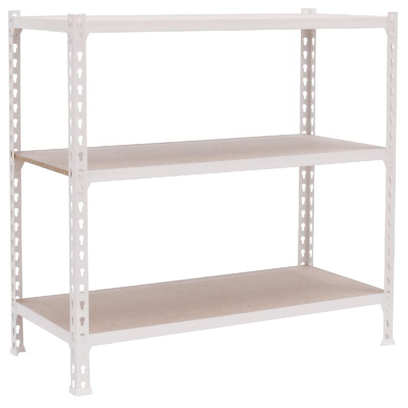 SimonRack Étagère Rangement 1000x900x300 mm, 3 niveaux, plateaux en bois, charge 150 kg par niveau, Blanc – Maderclick – métal 8425437085604 - Image 1
