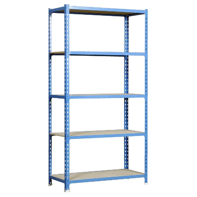 SimonRack Étagère Rangement 1800x900x500 mm, 5 niveaux, plateaux en bois, charge 150 kg par niveau, Bleu – Maderclick – métal 8435104912614 - Image 1