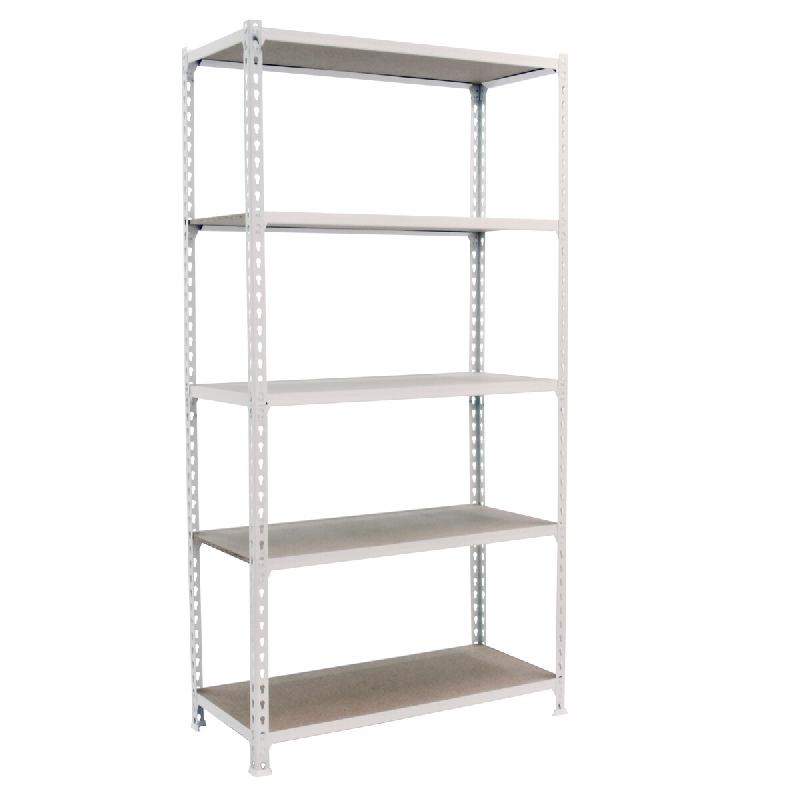 SimonRack Étagère Rangement 2000x1000x500 mm, 5 niveaux, plateaux en bois, charge 150 kg par niveau, Blanc – Maderclick – métal 8435104974674 - Image 1