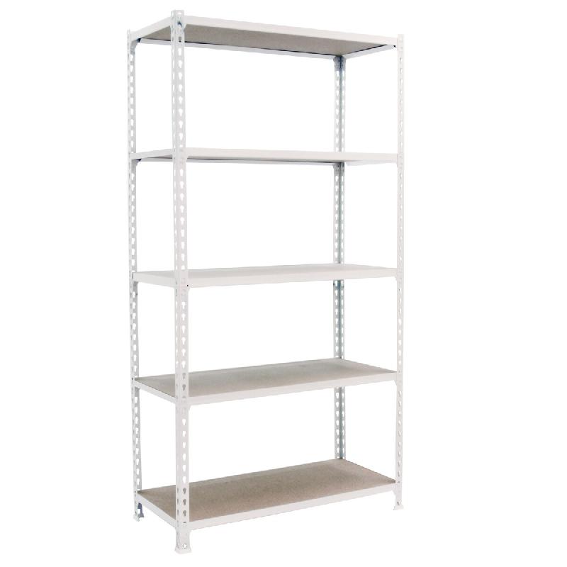 SimonRack Étagère Rangement 2000x1100x300 mm, 5 niveaux, plateaux en bois, charge 200 kg par niveau, Blanc – Maderclick – métal 8425437077784 - Image 1
