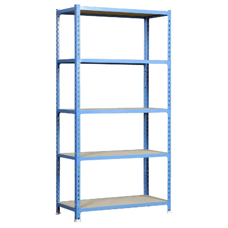 SimonRack Étagère Rangement 2000x1100x300 mm, 5 niveaux, plateaux en bois, charge 200 kg par niveau, Bleu – Maderclick – métal 8425437077760 - Image 1
