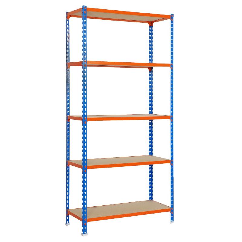SimonRack Étagère Rangement 2000x1100x400 mm, 5 niveaux, plateaux en bois, charge 200 kg par niveau, Bleu – Maderclick – métal 8435104937327 - Image 1