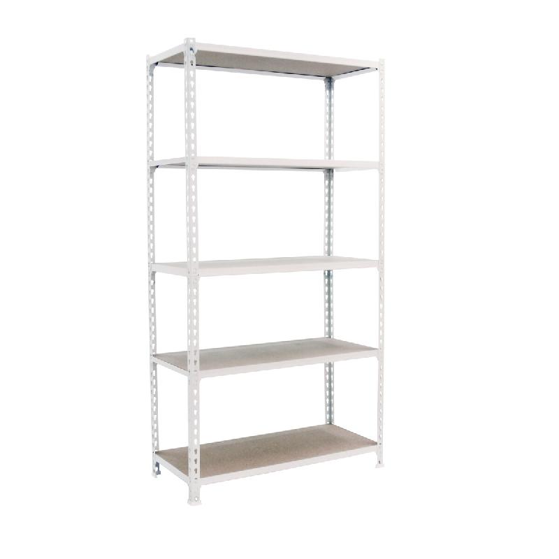 SimonRack Étagère Rangement 2000x1200x400 mm, 5 niveaux, plateaux en bois, charge 200 kg par niveau, Blanc – Maderclick – métal 8425437077531 - Image 1