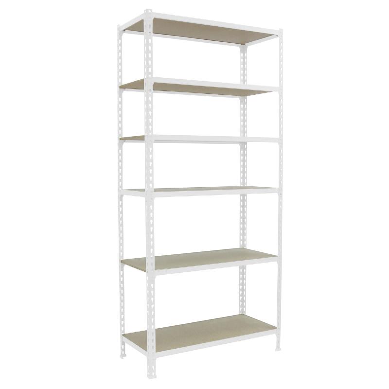 SimonRack Étagère Rangement 2500x1000x300 mm, 6 niveaux, plateaux en bois, charge 150 kg par niveau, Blanc – Maderclick – métal 8435104975213 - Image 1