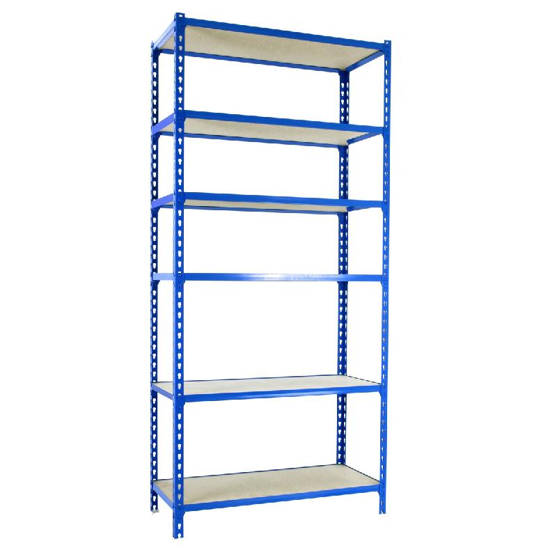 SimonRack Étagère Rangement 2500x1100x300 mm, 6 niveaux, plateaux en bois, charge 200 kg par niveau, Bleu – Maderclick – métal 8435104955277 - Image 1