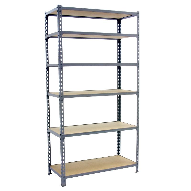 SimonRack Étagère Rangement 2500x1100x500 mm, 6 niveaux, plateaux en bois, charge 200 kg par niveau, Gris – Maderclick – métal 8435104955581 - Image 1