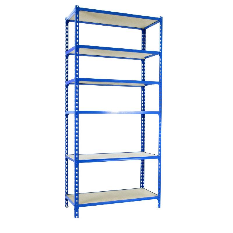 SimonRack Étagère Rangement 2500x1200x300 mm, 6 niveaux, plateaux en bois, charge 200 kg par niveau, Bleu – Maderclick – métal 8425437077616 - Image 1
