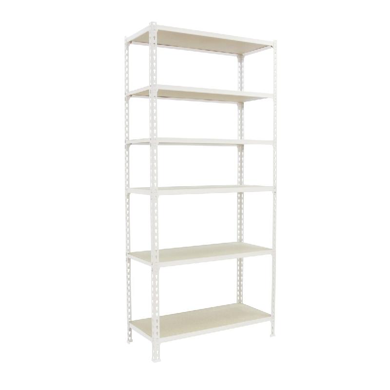 SimonRack Étagère Rangement 2500x1200x400 mm, 6 niveaux, plateaux en bois, charge 200 kg par niveau, Blanc – Maderclick – métal 8425437077685 - Image 1