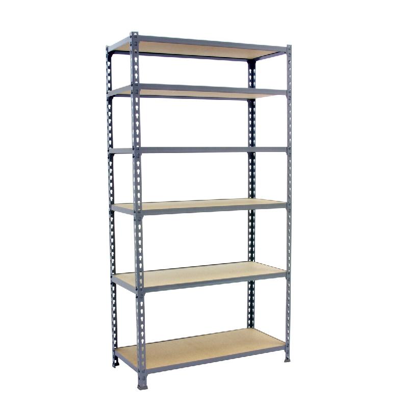 SimonRack Étagère Rangement 2500x1200x400 mm, 6 niveaux, plateaux en bois, charge 200 kg par niveau, Gris – Maderclick – métal 8425437077708 - Image 1