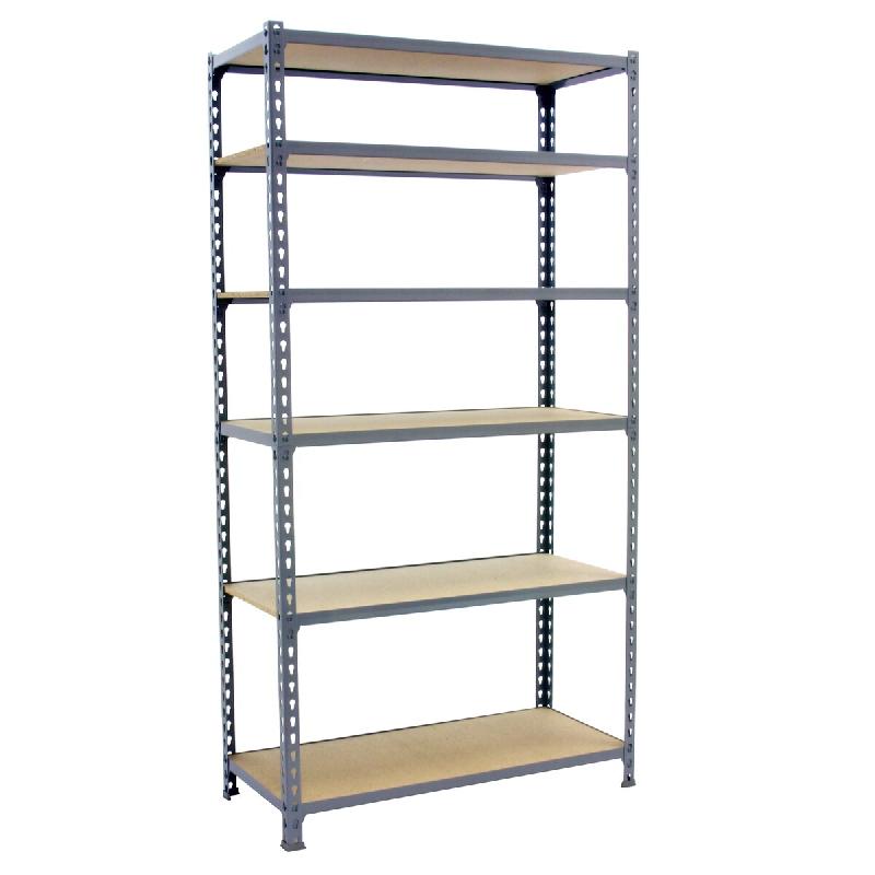 SimonRack Étagère Rangement 2500x800x500 mm, 6 niveaux, plateaux en bois, charge 150 kg par niveau, Gris – Maderclick – métal 8435104955468 - Image 1