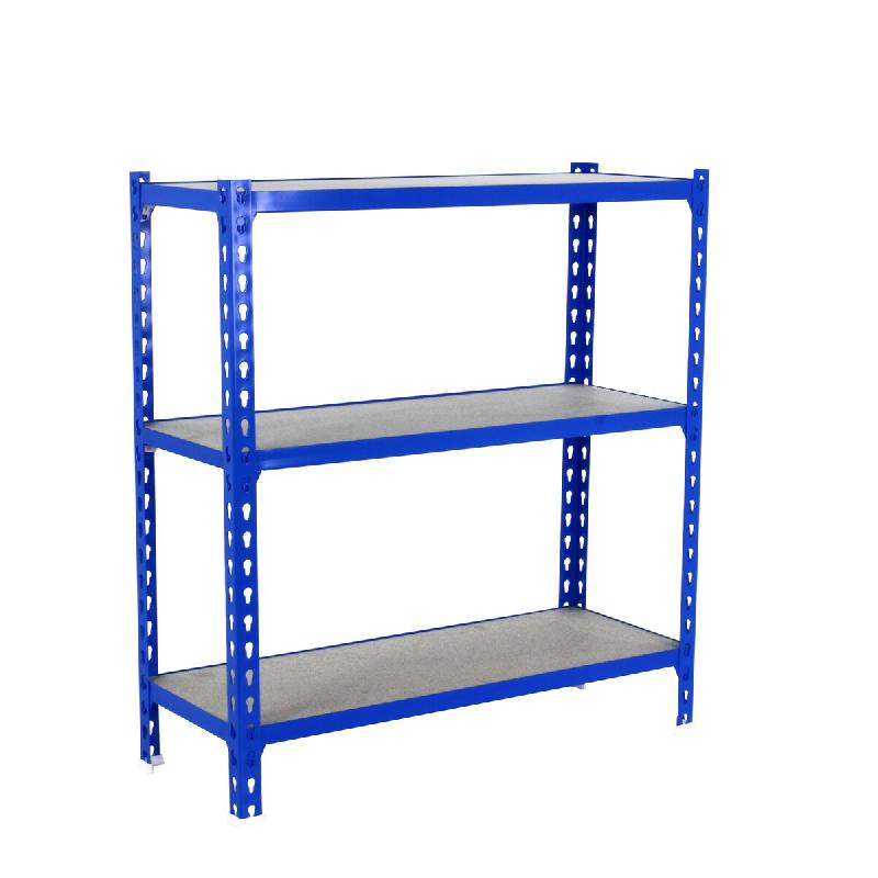 SimonRack Étagère Rangement 900x1100x500 mm, 3 niveaux, plateaux en bois, charge 200 kg par niveau, Bleu – Maderclick – métal 8435104955116 - Image 1