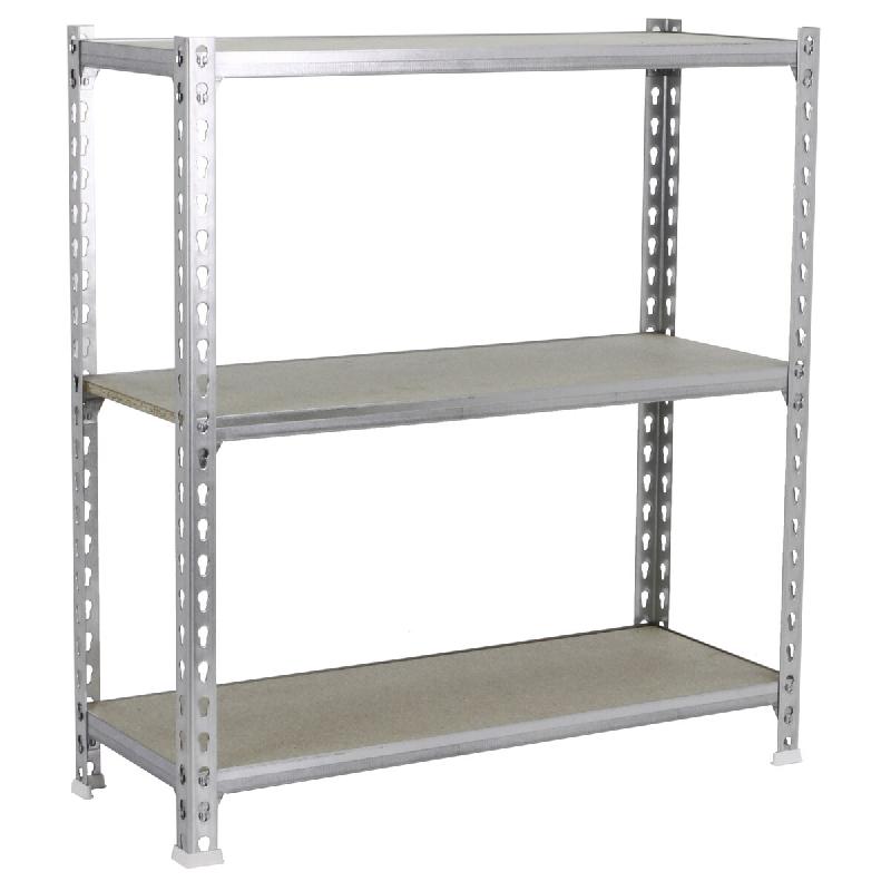 SimonRack Étagère Rangement 900x900x300 mm, 3 niveaux, plateaux en bois, charge 150 kg par niveau, Galvanisé – Maderclick – métal 8435104910733 - Image 1