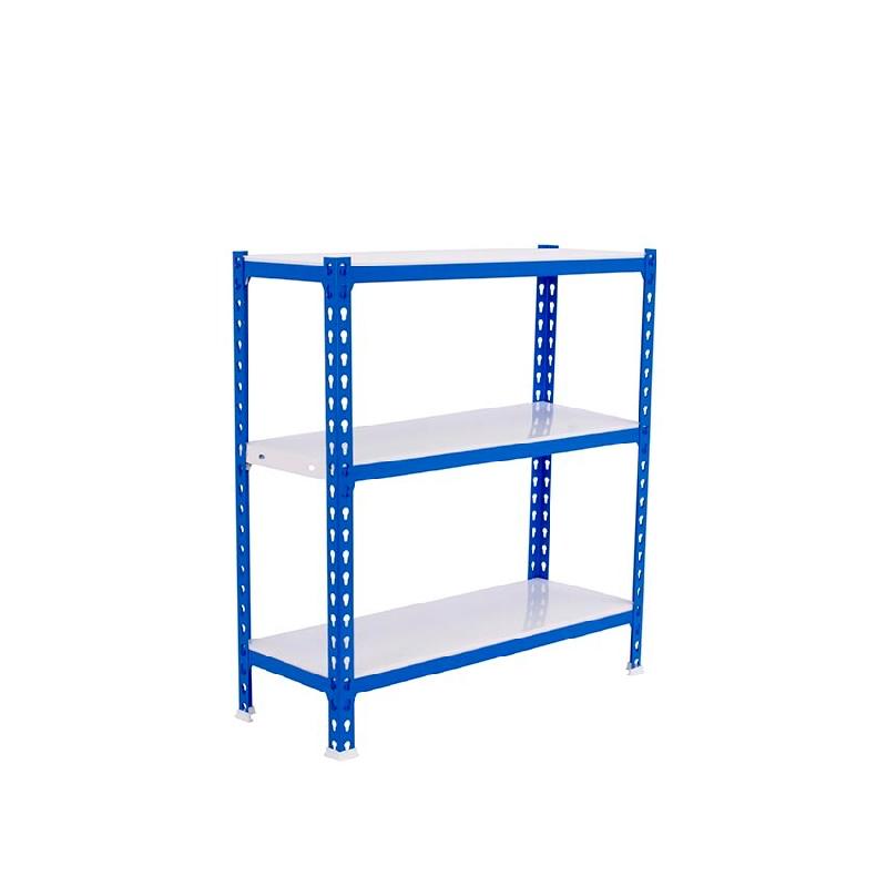 SimonRack Rayonnage métallique, 1000x1000x400 mm, 3 niveaux, tablette métallique, 180 kg au point de flexion, Bleu/Blanc – Simonclick – métal 84254 - Image 1