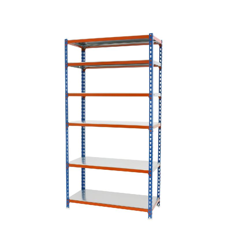 SimonRack Rayonnage métallique, 2500x1000x300 mm, 6 niveaux, tablette métallique, 180 kg au point de flexion, Bleu/Orange/Galvanisé – Simonclick – - Image 1