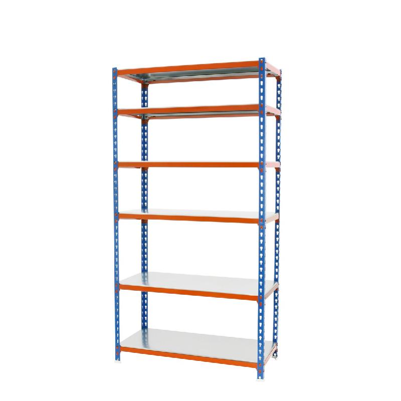 SimonRack Rayonnage métallique, 2500x1200x300 mm, 6 niveaux, tablette métallique, 200 kg au point de flexion, Bleu/Orange/Galvanisé – Simonclick – - Image 1