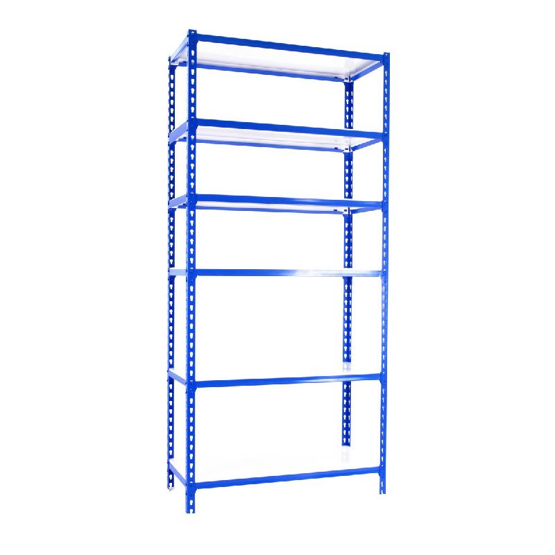 SimonRack Rayonnage métallique, 2500x1200x500 mm, 6 niveaux, tablette métallique, 200 kg au point de flexion, Bleu/Blanc – Simonclick – métal 84254 - Image 1