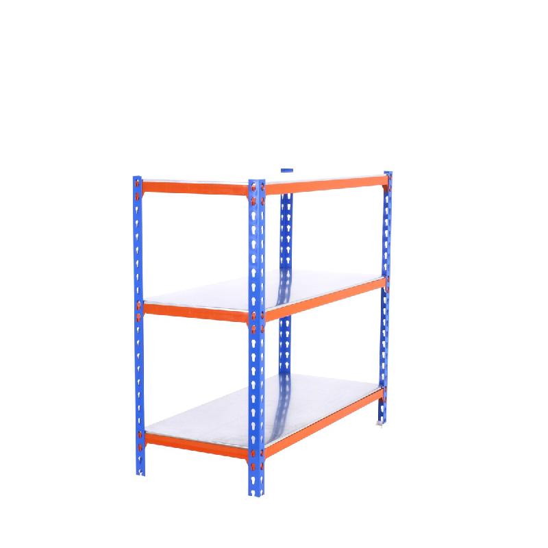 SimonRack Rayonnage métallique, 900x1100x500 mm, 3 niveaux, tablette métallique, 200 kg au point de flexion, Bleu/Orange/Galvanisé – Simonclick – m - Image 1