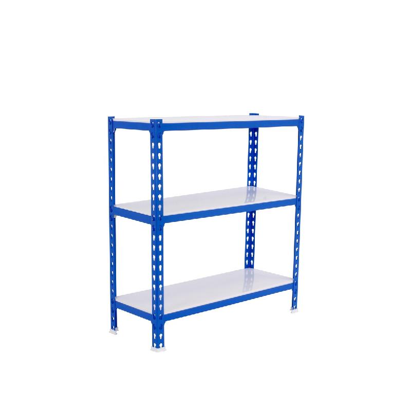SimonRack Rayonnage métallique, 900x1200x500 mm, 3 niveaux, tablette métallique, 200 kg au point de flexion, Bleu/Blanc – Simonclick – métal 842543 - Image 1