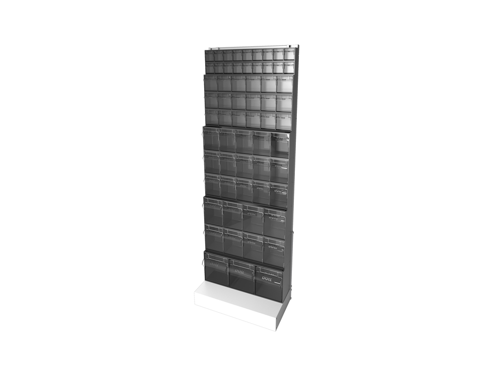 Stand MADIA et 12 Blocs MADIA – Rack autonome 610x330x1750 mm – Système perfo 1