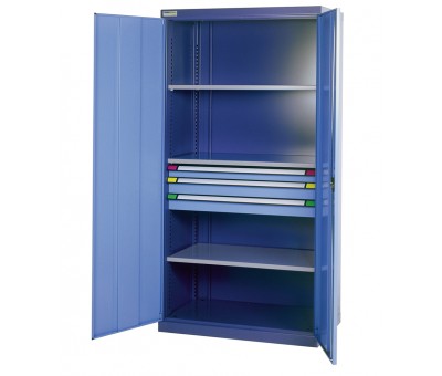 Armoire métallique à étagères et tiroirs charge lourde 1300 kg – Réf. DL.000258.28A – 1950 x 1100 x 620 mm 1