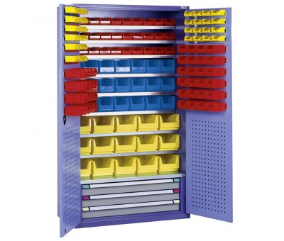 Armoire à bacs de stockage grande capacité DL.000548.58A – 146 bacs à bec et 3 tiroirs – Capacité 500 kg 1