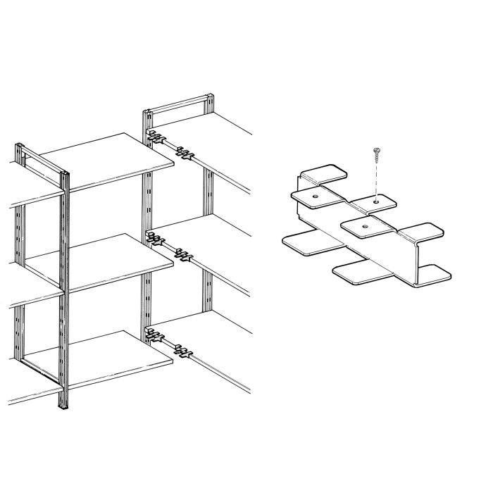 Paire de supports d&rsquo;angle universel pour tablette rayonnage – Livrés avec vis autoforeuses 1
