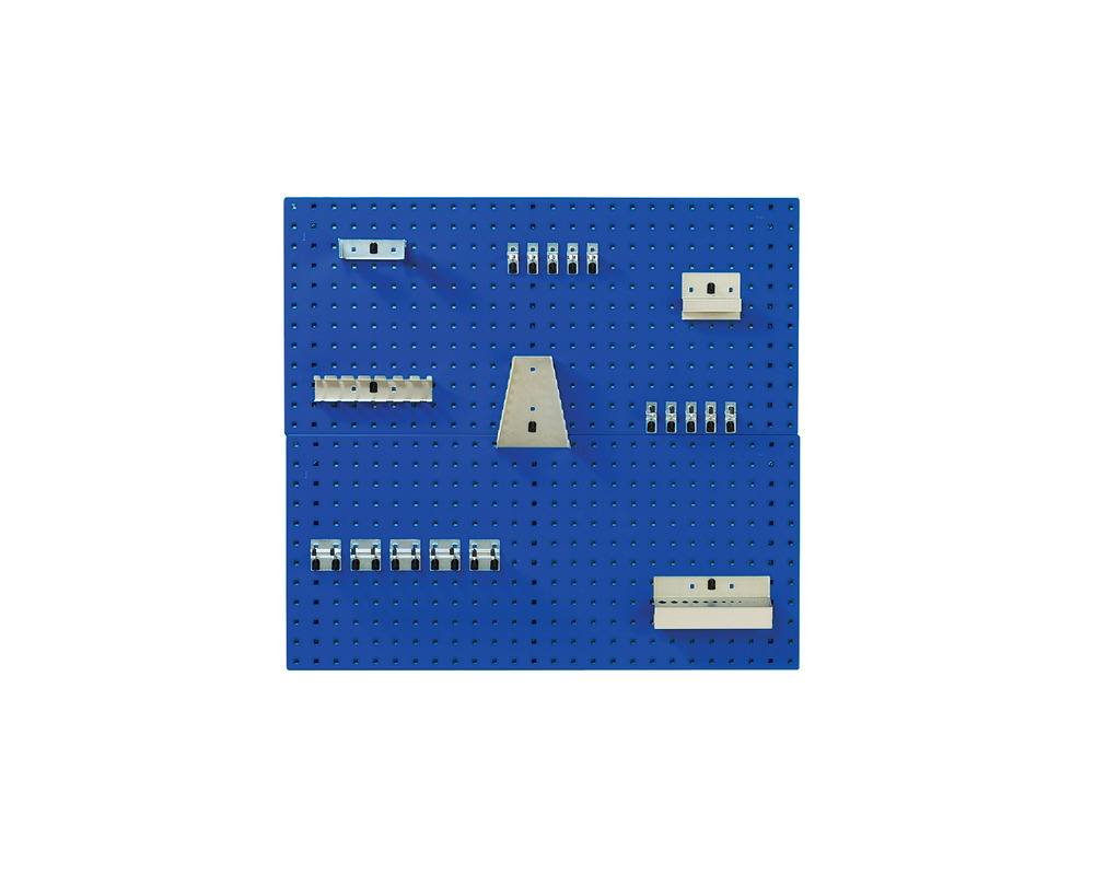 Kit Panneaux Perfo et Accessoires – 2 Panneaux de 1.0 m et 20 Crochets – RAL 5010 – Tôle d&rsquo;acier 1