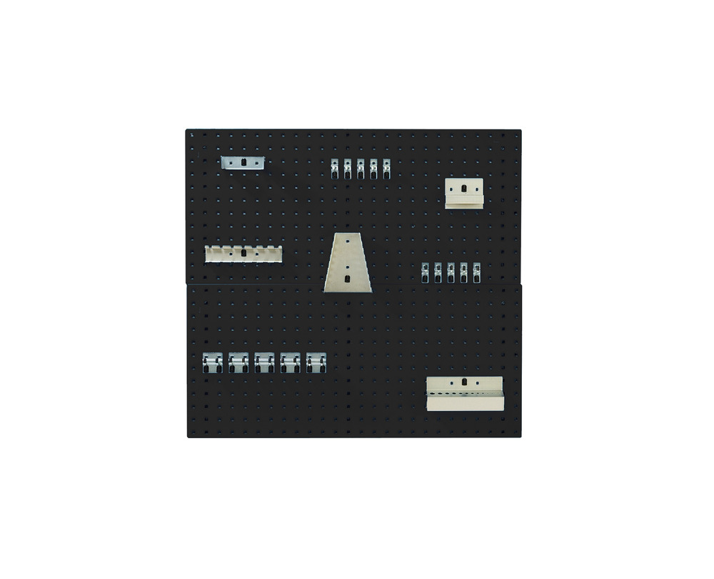 Kit Panneaux Perfo et Accessoires – 2 Panneaux de 1.0 m et 20 Crochets – Acier Revêtu Poudre 1