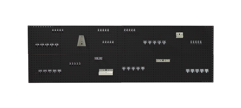 Kit Panneaux Perfo et Accessoires – 4 Panneaux de 1.5 m et 60 Crochets en Acier 1