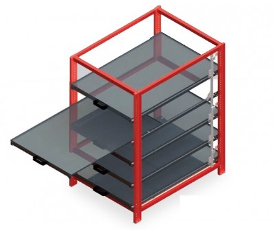 Rayonnage ergonomique à tiroirs extractibles 200 kg – 3 à 9 tiroirs – Capacité 200 kg/tiroir – Stockage charges spéciales - Image 1