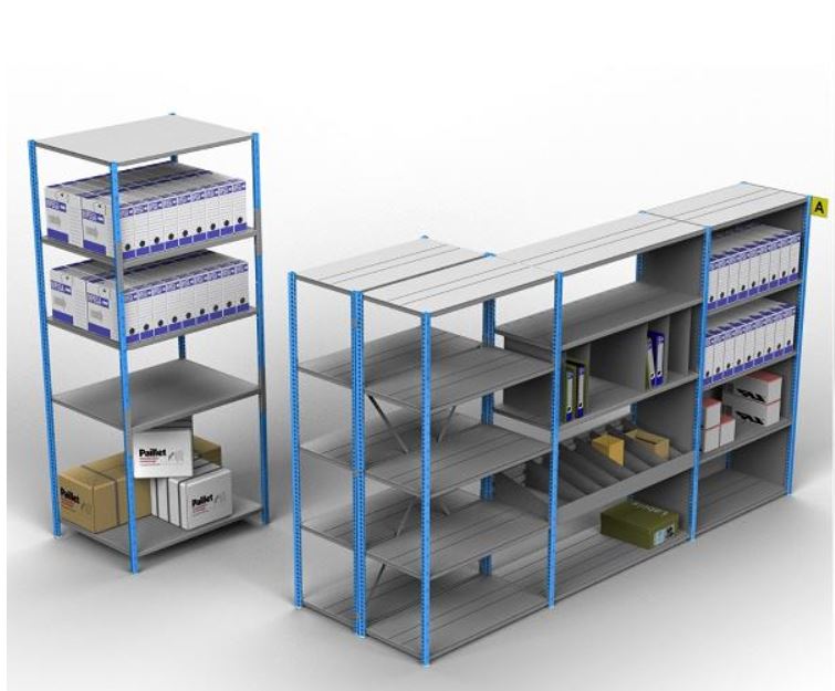 Rayonnage métallique modulable ST 20 – Tablettes personnalisables – Charge 90 à 300 kg par niveau 2