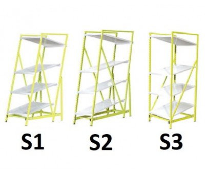Rayonnage Kanban à tablettes inclinées 8003 – Rack dynamique pour bacs plastique 600×400 et 400×300 mm – Charge 100 kg par niveau 1