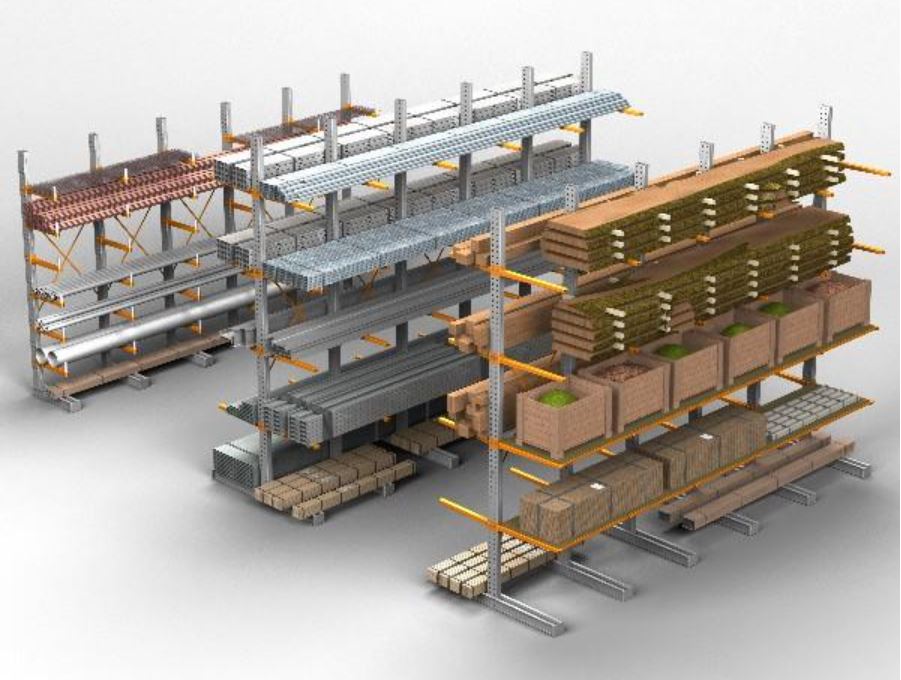 Rayonnage cantilever ST 300 fortes charges – Hauteur de 2 à 12 mètres, simple ou double face 1