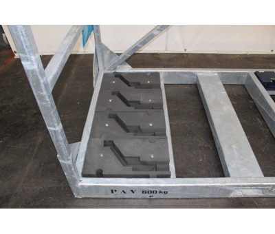 Praticable mécanosoudé pour faces avant d&rsquo;autobus – Rack de stockage mobile – Capacité 400 kg – Dimensions 2806x1203x2500 mm 3