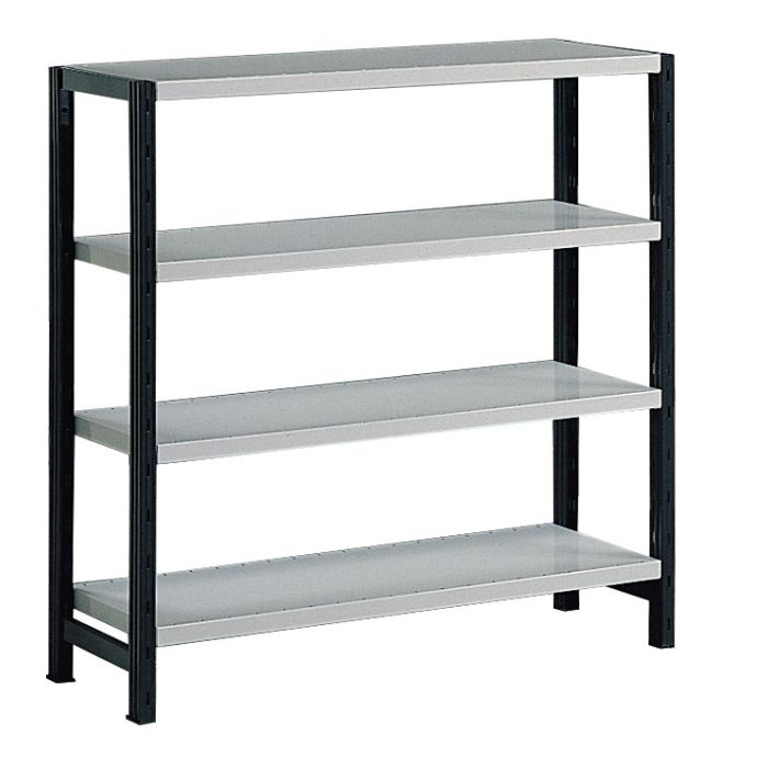 Comptoir Rayonnage Universel à claire-voie – Profondeur 500 mm – 4 tablettes – Charge 170 kg/niveau 1