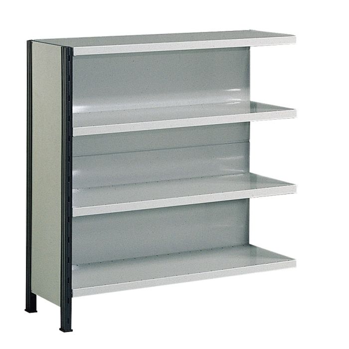 Kit comptoir suivant rayonnage Universel peint tôlé H.1000 x L.1000 x P.300 mm – 4 tablettes réglables 1