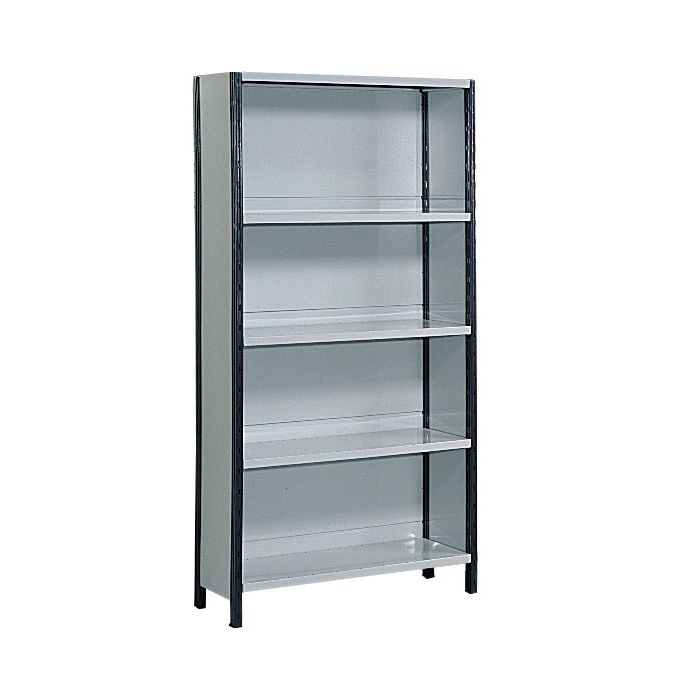 Rayonnage Universel peint tôlé L.970 x P.500 mm – Etagère métallique avec 5 tablettes, charge 170 kg par tablette 1