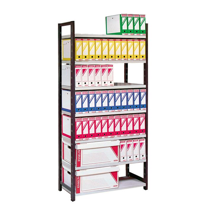 Rayonnage archives peint simple face 7 niveaux avec tablettes L.970 mm – Charge 100 kg par tablette – H.2000 mm 1