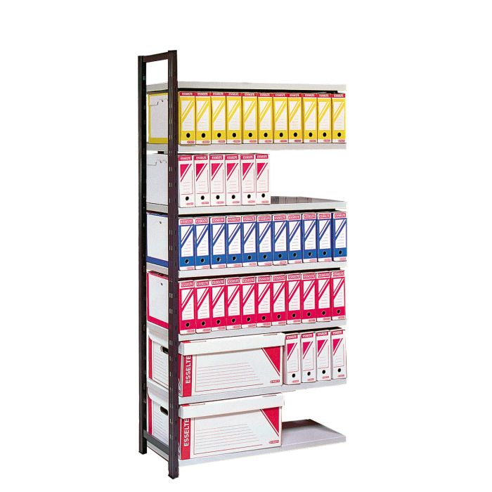 Kit suivant rayonnage pour archives peint Universel H.2000 mm avec tablettes L.970 x P.350 mm – 7 tablettes réglables 1