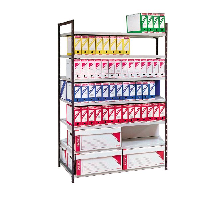 Rayonnage archives peint double face 7 niveaux avec tablettes L1170 – Charge 85 kg par tablette – Dimensions L.1230 x P.700 x H.2000 mm 1