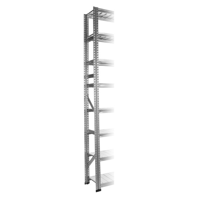 Echelle de rayonnage Galvastar H.3028 x P.700 mm – Hauteur 3028 mm, Profondeur 700 mm, galvanisée 1