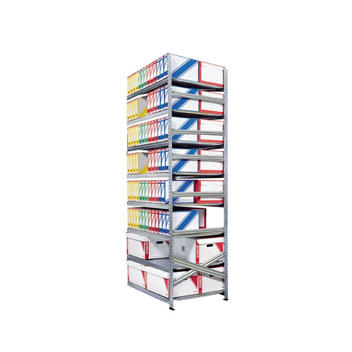 Rayonnage d&rsquo;archive Kit Galv&rsquo; archives H.2500 x L.1200 x P.700 mm – 8 tablettes – Capacité 208 boîtes 1