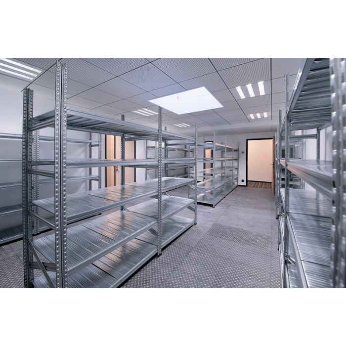 Rayonnage Galvastar galvanisé L.1200 x P.700 mm – Élément de départ – 5 tablettes – Charge 180 kg/tablette 2
